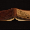 Ručně zdobený kožený obal na knihu s motivem lodě