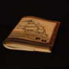 Ručně zdobený kožený obal na knihu s motivem lodě
