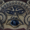 Ručně zdobená kožená kapsa na opasek široká s motivem indián